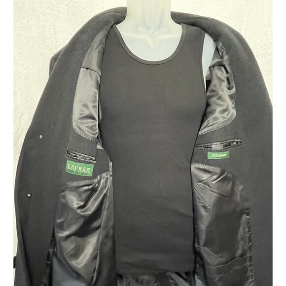 RALPH LAUREN Sz 46 R 100% Cashmere Overcoat Topcoat 3 Button Lapel - Picture 9 of 11